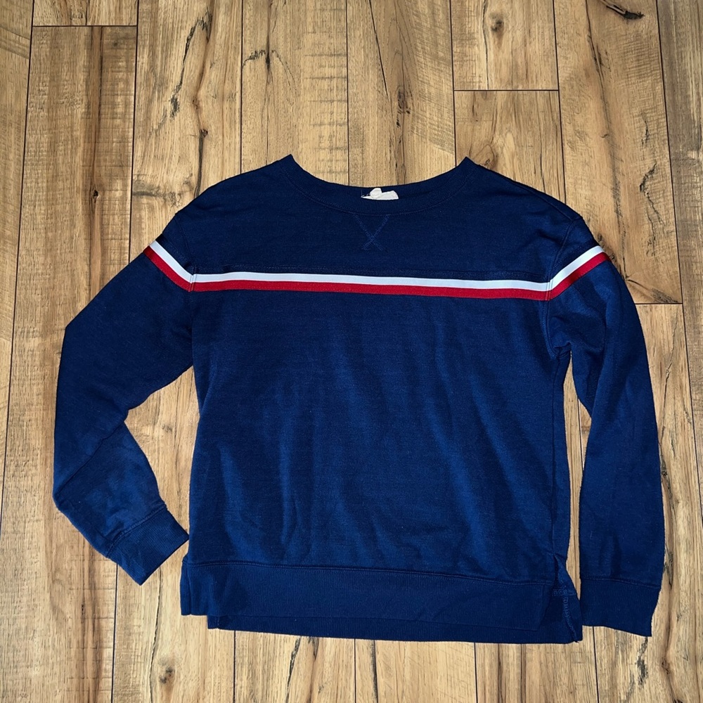 blue crewneck